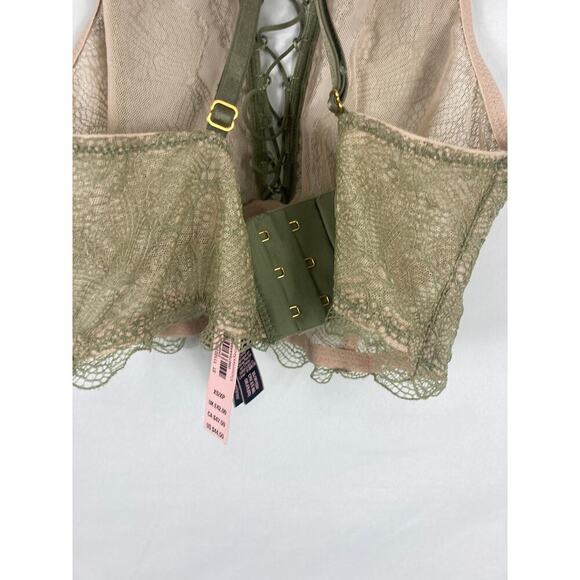 NWT Victoria's Secret Very Sexy Lace Up High Neck Bralette Beige XS - Picture 4 of 4